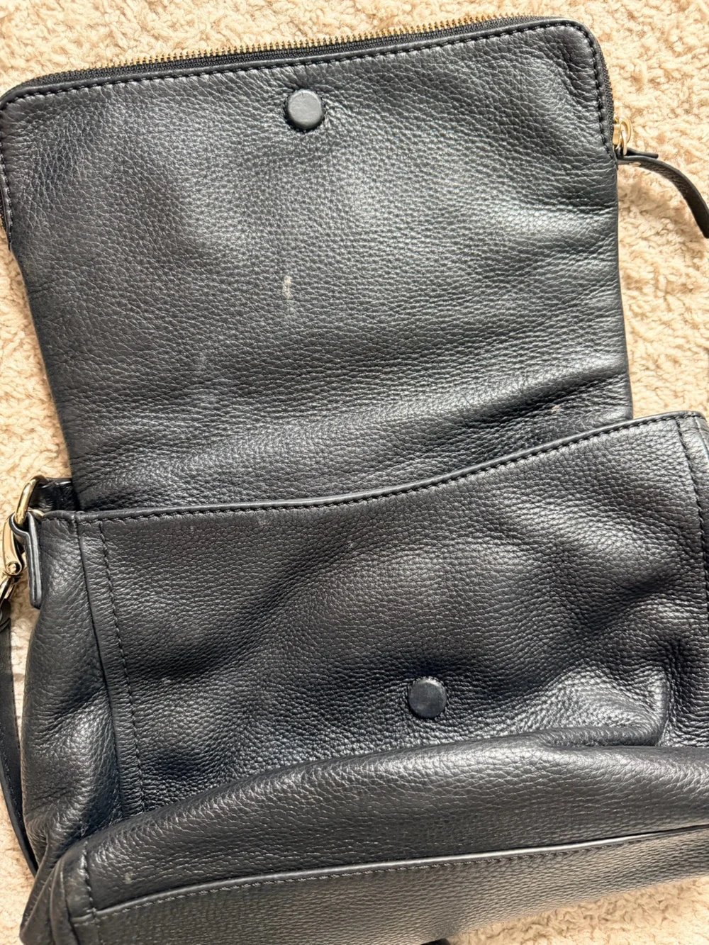 kate spade Navy Pebbled Leather Crossbody Bag with Gold Hardware
